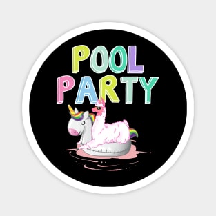 Pool Party Llama Unicorn Float Funny Llama Gift Tank Top Magnet